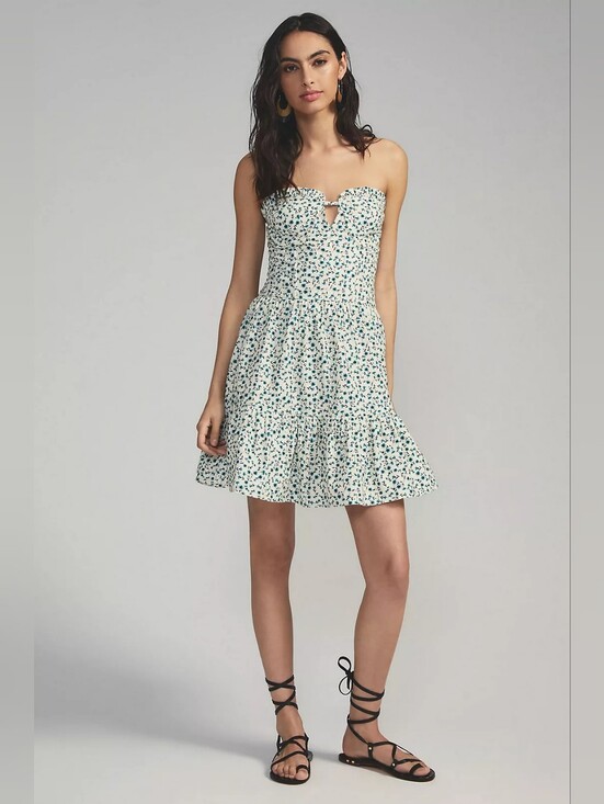 Anthropologie Dresses & Skirts - Forever That Girl Anthropologie Strapless Ditsy Floral Mini Dress Womens Size M